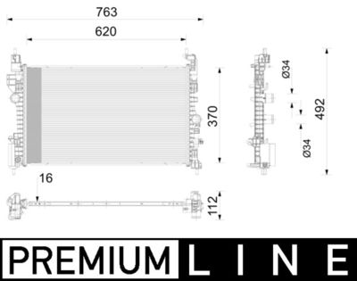 Радиатор, охлаждение двигателя MAHLE CR 2789 000P