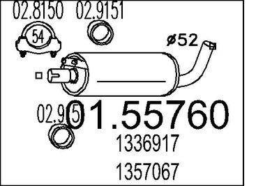 Средний глушитель выхлопных газов MTS 01.55760