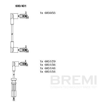 Комплект проводов зажигания BREMI 600/431