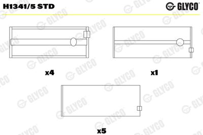 Подшипник коленвала GLYCO H1341/5 STD