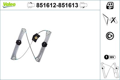 Stikla pacelšanas mehānisms VALEO 851612