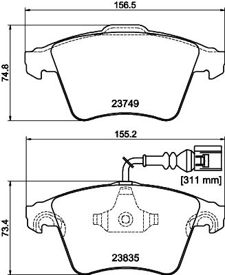 HELLA PAGID 8DB355011621 Bremžu uzliku kompl