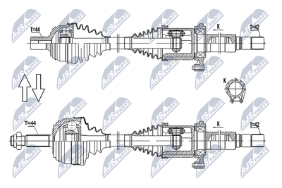 Приводной вал NTY NPW-VW-179