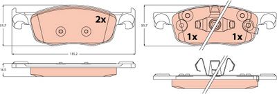 Bremžu uzliku kompl., Disku bremzes TRW GDB2576