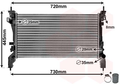 Radiators, Motora dzesēšanas sistēma VAN WEZEL 17002385