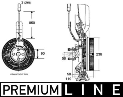 Sajūgs, Radiatora ventilators MAHLE CFC 139 000P