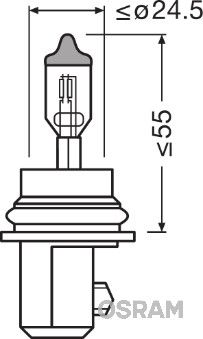 Ams-OSRAM 9007 Kvēlspuldze, Tālās gaismas lukturis