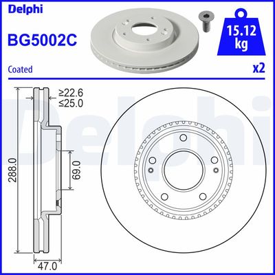 Тормозной диск DELPHI BG5002C