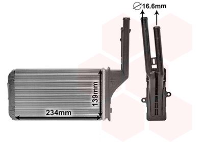 Теплообменник, отопление салона VAN WEZEL 40006049