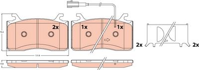 Bremžu uzliku kompl., Disku bremzes TRW GDB2617