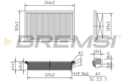 Воздушный фильтр BREMSI FA2135