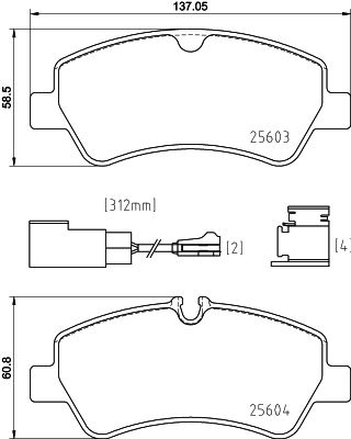 HELLA PAGID 8DB355025161 Bremžu uzliku kompl