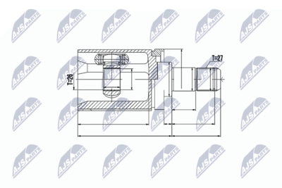 Šarnīru komplekts, Piedziņas vārpsta NTY NPW-BM-017