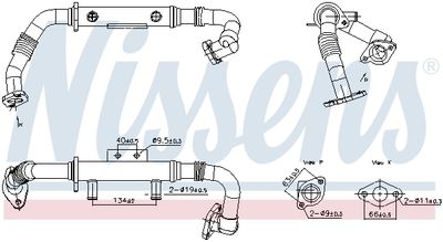Радиатор, рециркуляция ОГ NISSENS 989428