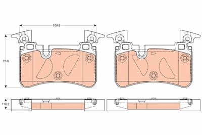 Bremžu uzliku kompl., Disku bremzes TRW GDB2061