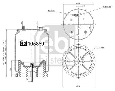 Pneimoatsperes spilvens, Pneimopiekare FEBI BILSTEIN 105869