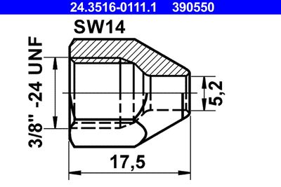 Накидная гайка ATE 24.3516-0111.1