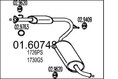 Глушитель выхлопных газов конечный MTS 01.60748