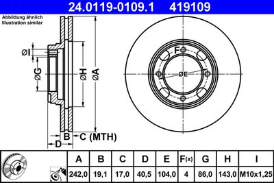 Тормозной диск ATE 24.0119-0109.1