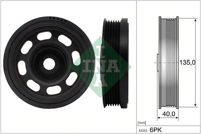 Ременный шкив, коленчатый вал Schaeffler INA 544 0184 10