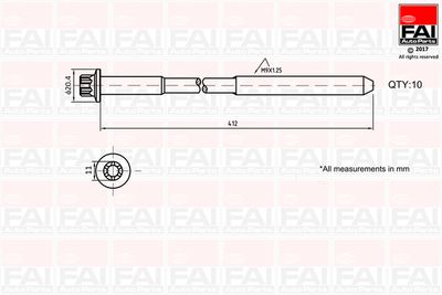 Cilindru galvas skrūvju komplekts FAI AUTOPARTS B292