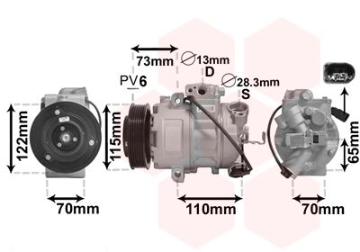 Компрессор, кондиционер VAN WEZEL 7600K018