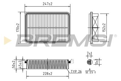 Воздушный фильтр BREMSI FA1406
