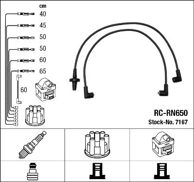 Augstsprieguma vadu komplekts NGK 7167