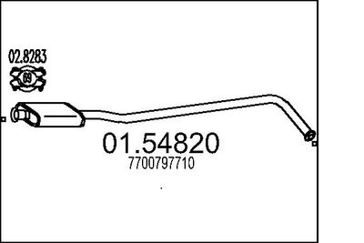 Средний глушитель выхлопных газов MTS 01.54820