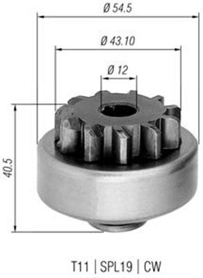 Ведущая шестерня, стартер MAGNETI MARELLI 940113020290