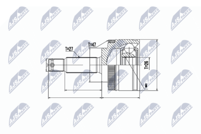 Шарнирный комплект, приводной вал NTY NPZ-KA-358