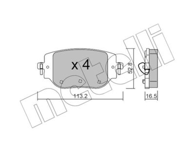 Bremžu uzliku kompl., Disku bremzes METELLI 22-1346-0