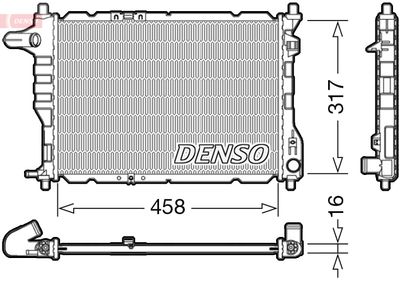 Радиатор, охлаждение двигателя DENSO DRM08005