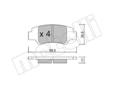 Комплект тормозных колодок, дисковый тормоз METELLI 22-1449-0