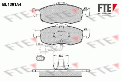 Комплект тормозных колодок, дисковый тормоз FTE 9010140