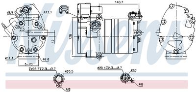 Компрессор, кондиционер NISSENS 891070