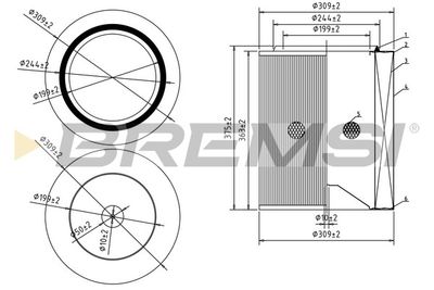 Gaisa filtrs BREMSI FA2262