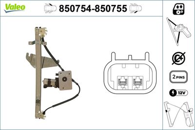 Stikla pacelšanas mehānisms VALEO 850754