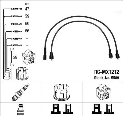 Augstsprieguma vadu komplekts NGK 5589