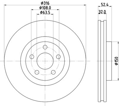 Bremžu diski HELLA PAGID 8DD 355 126-701