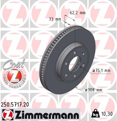 Bremžu diski ZIMMERMANN 250.5717.20
