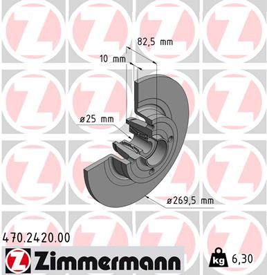 Тормозной диск ZIMMERMANN 470.2420.00