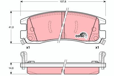 Bremžu uzliku kompl., Disku bremzes TRW GDB1309