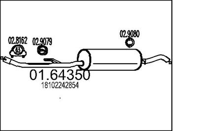 Глушитель выхлопных газов конечный MTS 01.64350