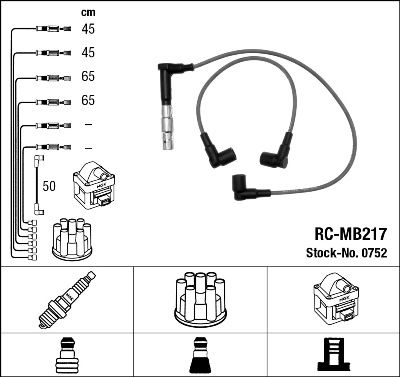 Augstsprieguma vadu komplekts NGK 0752