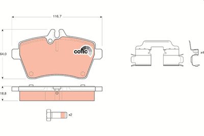 Комплект тормозных колодок, дисковый тормоз TRW GDB1629