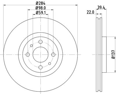 Bremžu diski HELLA PAGID 8DD 355 102-531