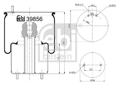 Pneimoatsperes spilvens, Pneimopiekare FEBI BILSTEIN 39856