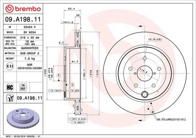 Bremžu diski BREMBO 09.A198.11