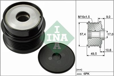 Ģeneratora brīvgaitas mehānisms Schaeffler INA 535 0189 10